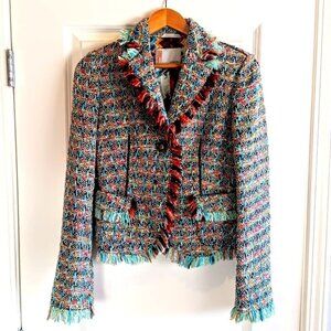 Missoni Italian Wool Cotton Fringe Blazer Jacket